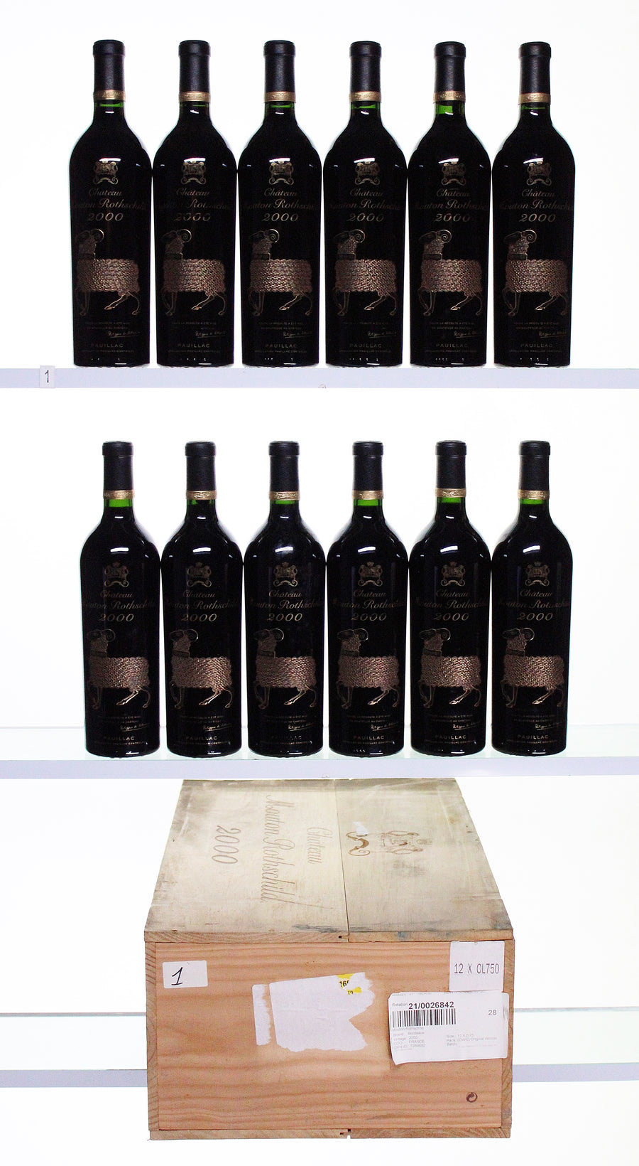 2000 Chateau Mouton Rothschild 12/75cl in bond owc