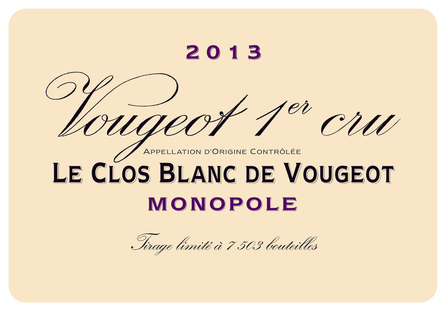 2021 Domaine de la Vougeraie Le Clos Blanc de Vougeot 6/75cl in bond